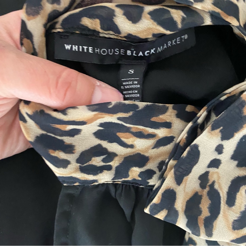 WHBM black top with animal print halter size small - Picture 8 of 8